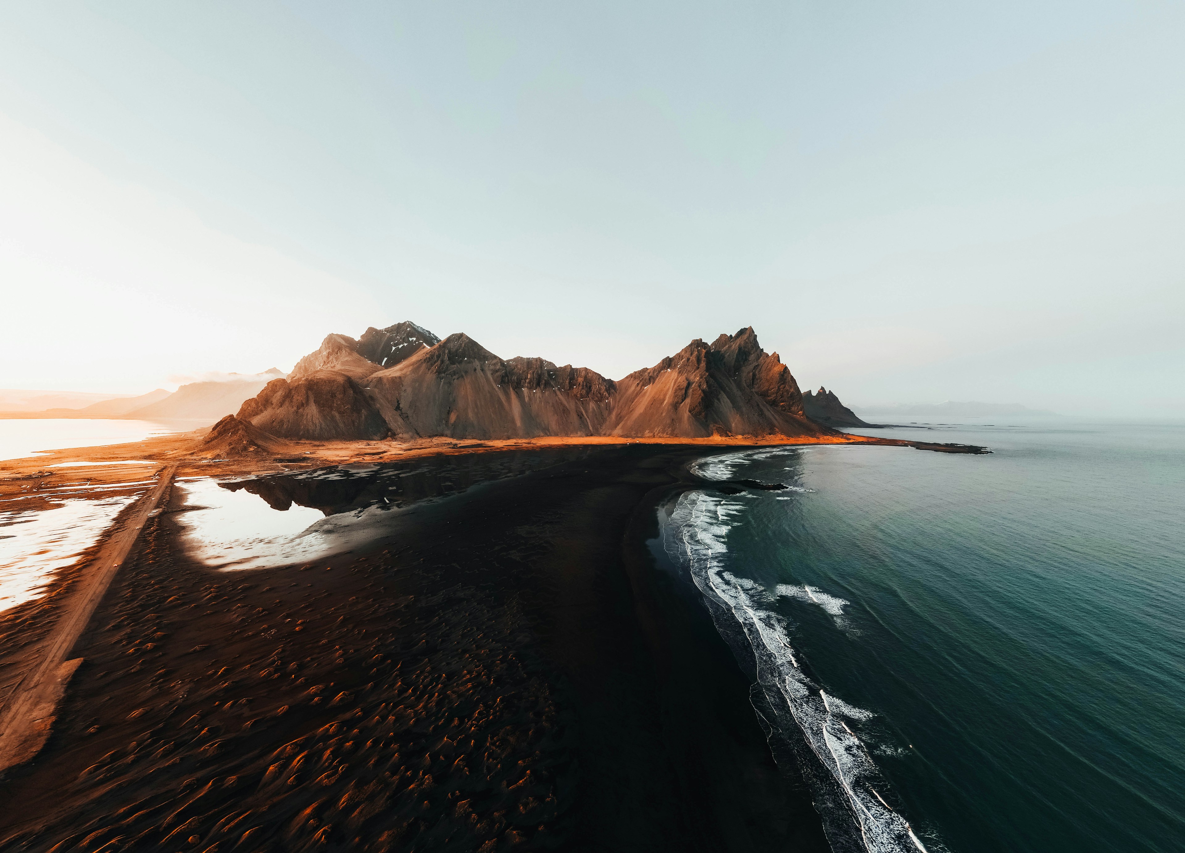 Vestrahorn mountain and black sand beach in Iceland
