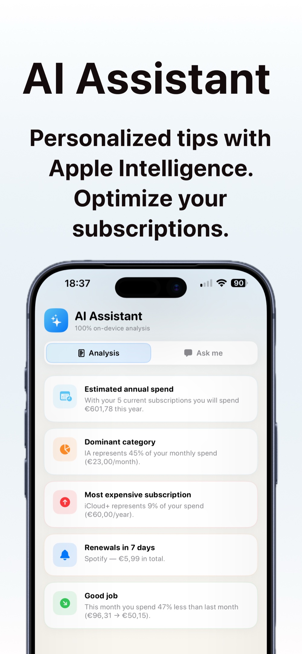 Trackle AI Assistant analysis cards