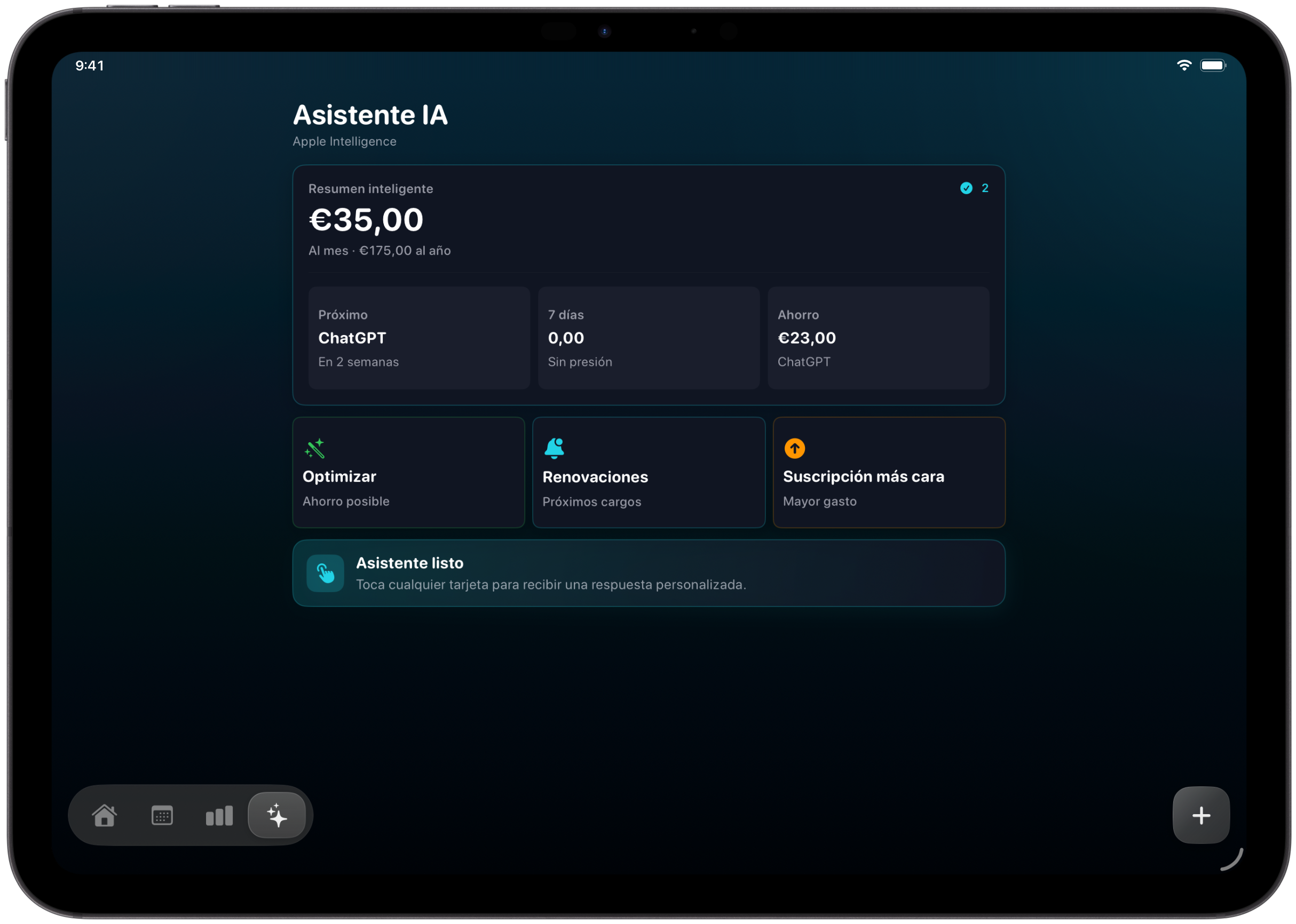 Trackle smart assistant on iPad