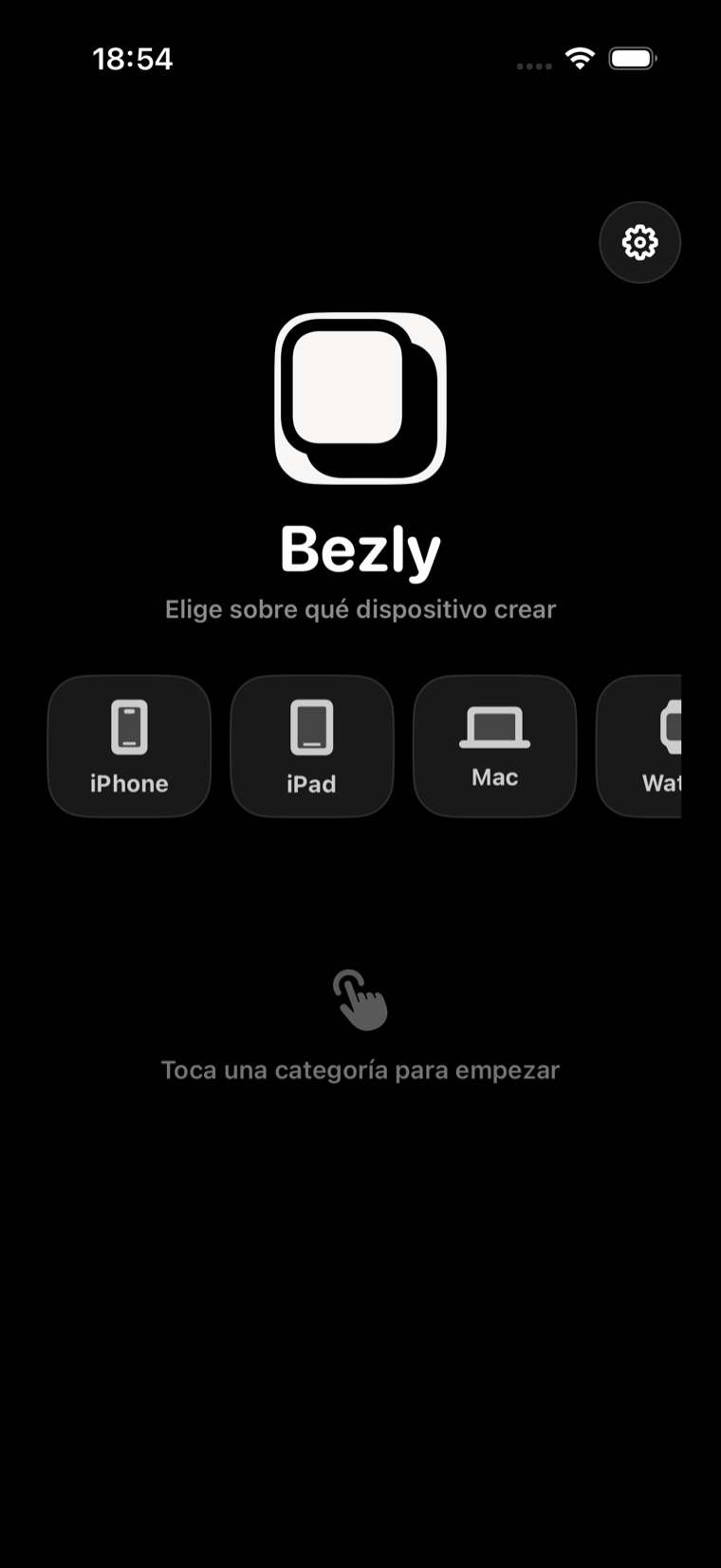 Bezly device selection screen