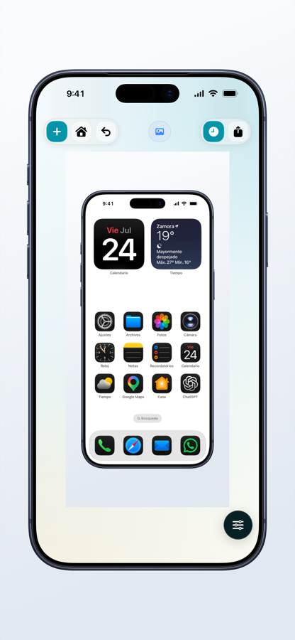 Editor de mockups de Bezly en iPhone